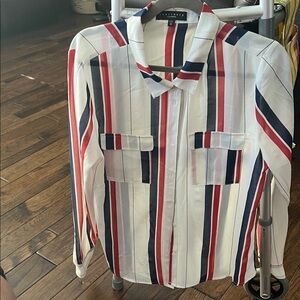 Sanctuary Striped Blouse - Red, White, and Blue office ready c387